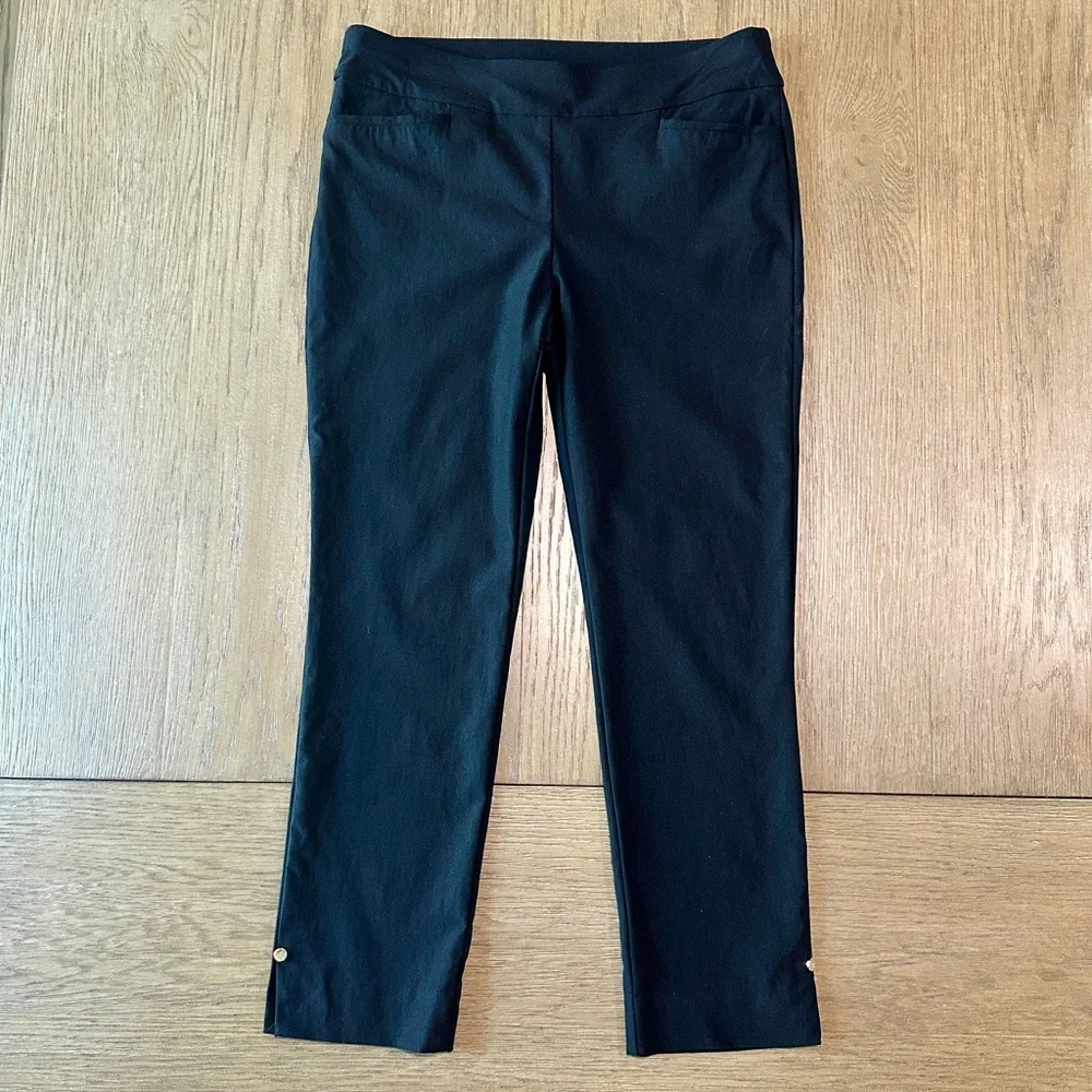 Chico’s Basic Slit Ankle Pants Size 2P Black - Picture 1 of 11